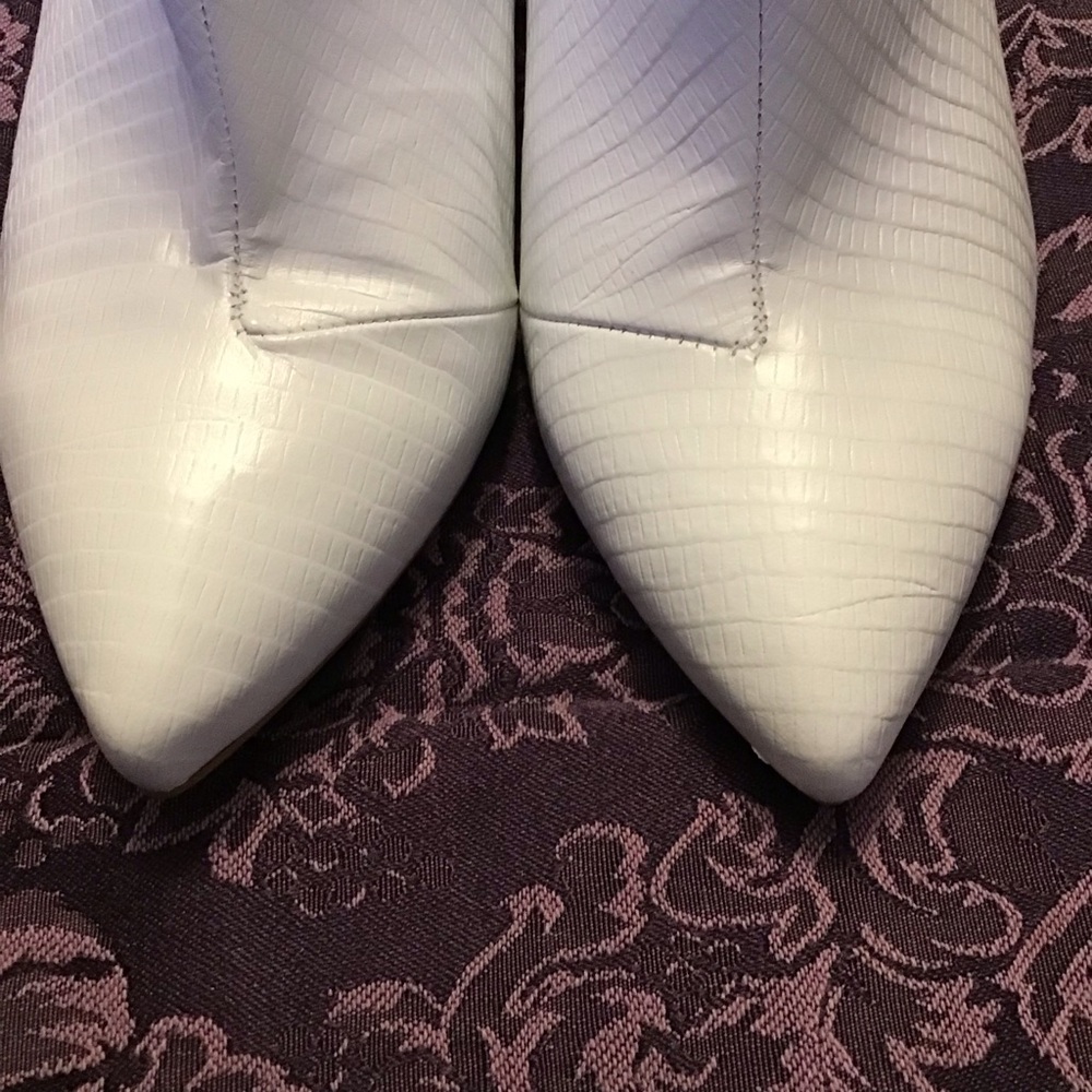 Free People White Leather Zip Boots Booties. Size 38 - Picture 5 of 16